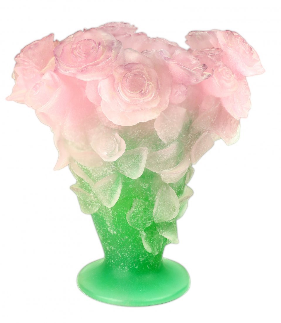 DAUM FRANCE MODERN 'PINK BOUQUET' (1 of 1)
