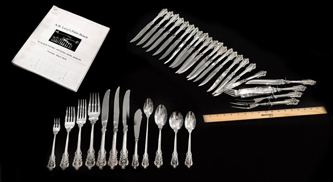 251 PIECE GRAND BAROQUE SILVER FLATWARE SET (1 of 7)