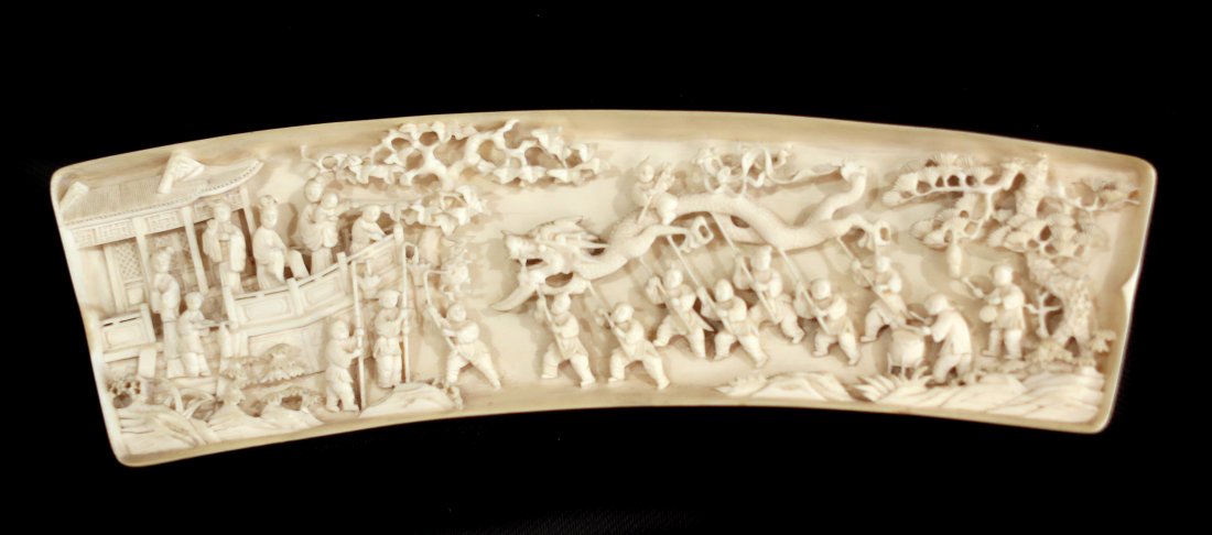 FINE IVORY SCREEN, CHINESE 19TH CENTURY (1 of 6)