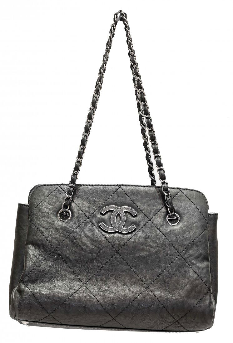 CHANEL, BLACK LEATHER (1 of 4)