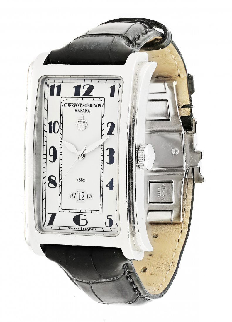 CUERVO Y SOBRINOS stainless steel automatic wristwatch (1 of 2)