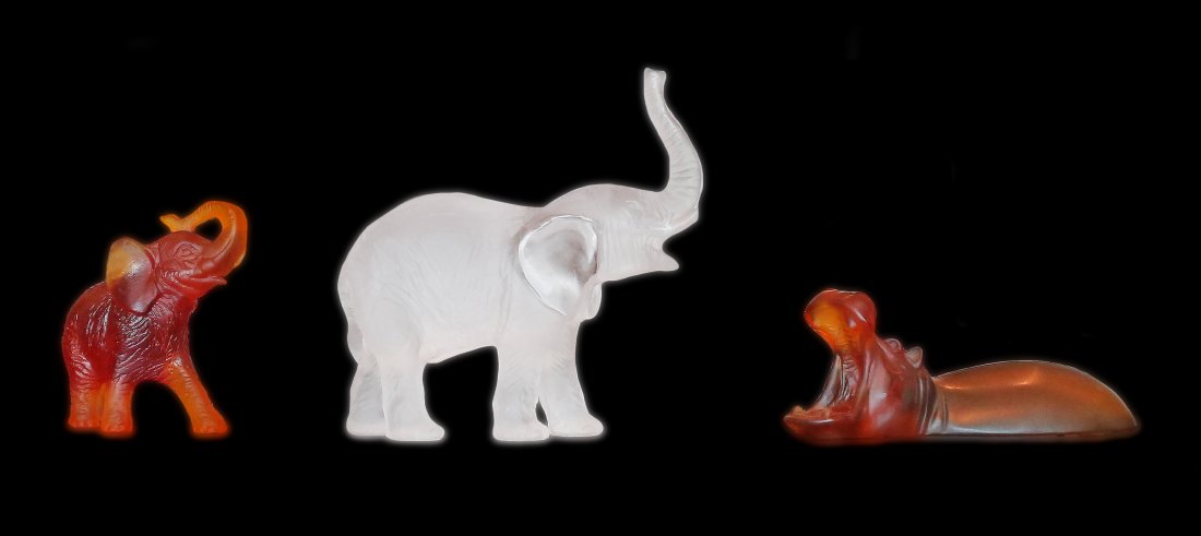 DAUM FRANCE TWO ELEPHANTS AND A HIPPO (1 of 4)