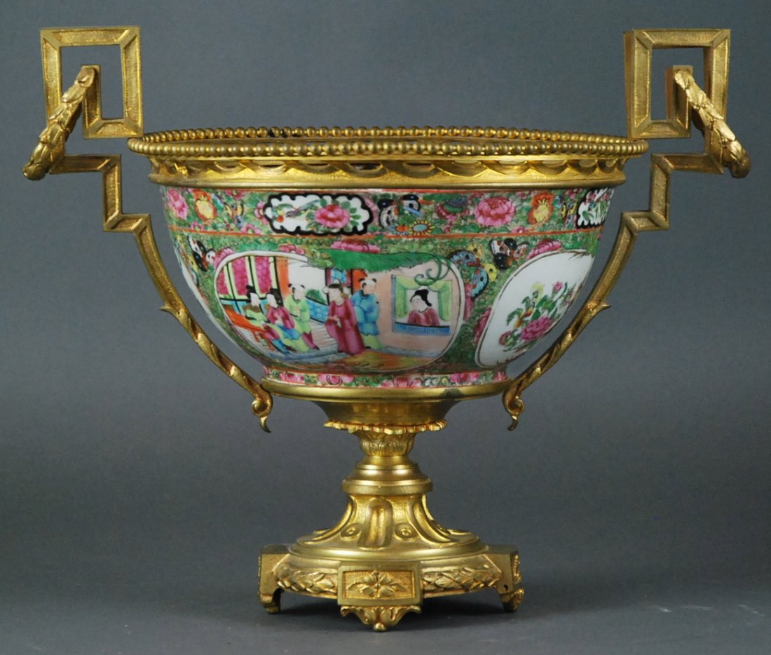 NAPOLEON III GILT BRONZE MOUNTED FAMILLE ROSE PORCELAIN (1 of 5)