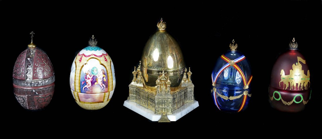 THEO FABERGE FIVE "EGGS" ST PETERSBURGH COLLECTION (1 of 2)