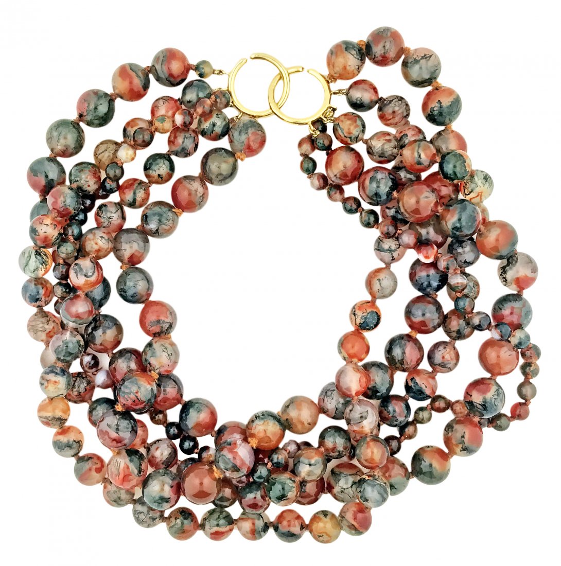PALOMA PICASSO FOR TIFFANY 18 KARAT GOLD AGATE NECKLACE (1 of 2)