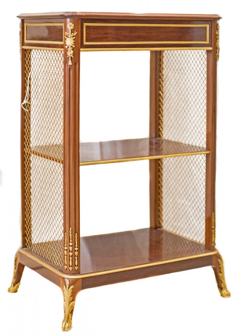LOUIS XV/XVI STYLE GILT BRONZE MAHOGANY BIBLIOTEQUE (1 of 4)