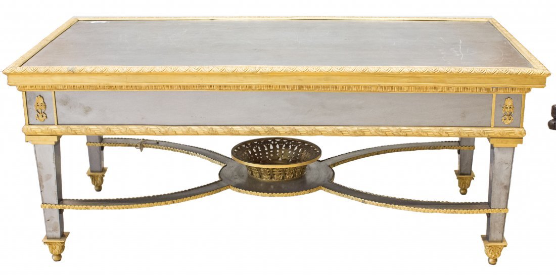 REGENCY STYLE GILT BRONZE AND STEEL LOW TABLE (1 of 6)