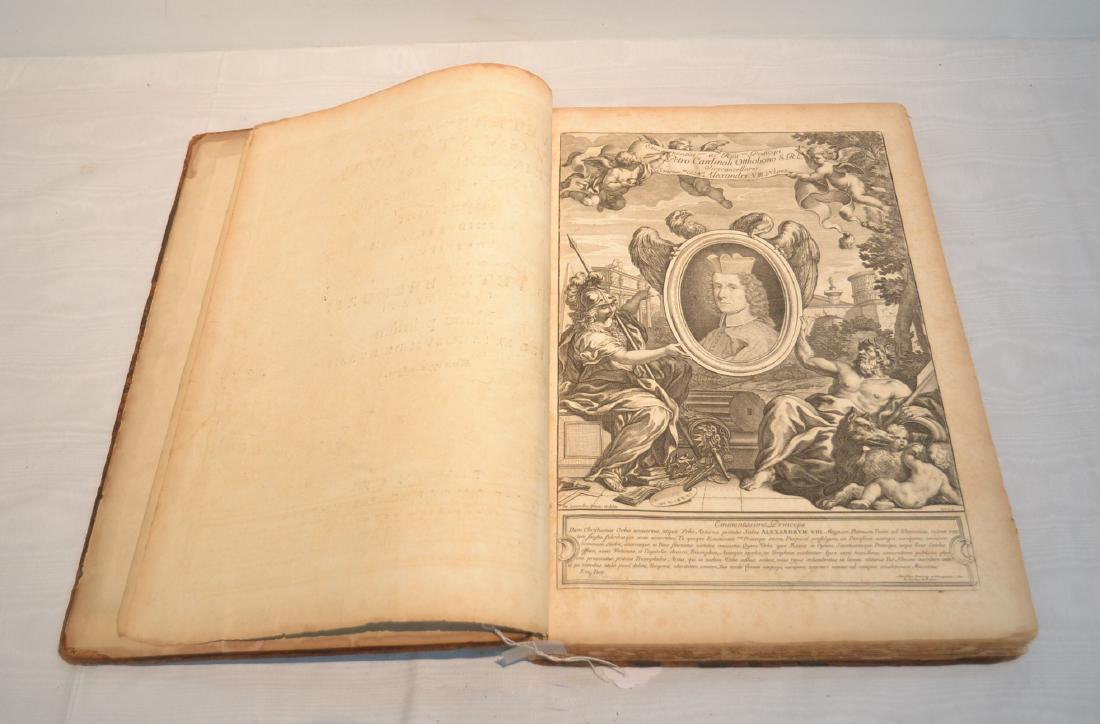PIETRO GIOVANNI BELLORI ,TYPOGRAPHS FOLIO: ROME M.DC . XC ; DE RUBEIS ; JACOBUS de RUBEIS ; PETRO CARDINALE OTTOBONO ; ALEXANDRI VII - 19" x 12"
