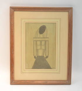 NIKOLAY SUETIN (RUSSIAN, 1897-1954) ABSTRACT: WATERCOLOR - 8" x 12" ; 16" x 19 1/2"