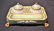 PORCELAIN DOUBLE INKWELL WITH CLAW FEET - 3