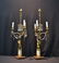 (Pr) BRONZE CANDELABRAS LAMPS WITH PUTTI