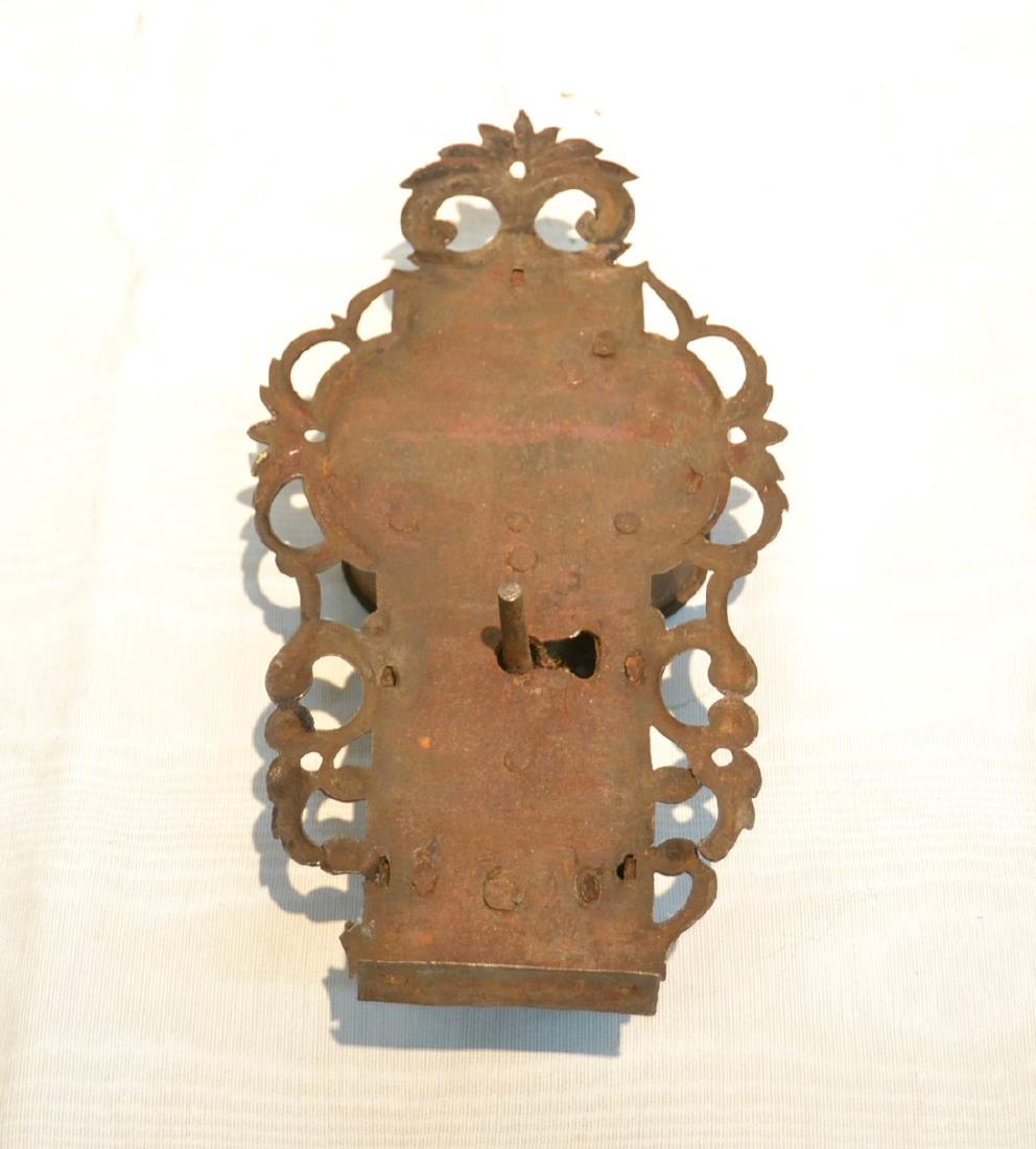 18thC ENGRAVED DOOR LOCK: 5" x 2" x 10"