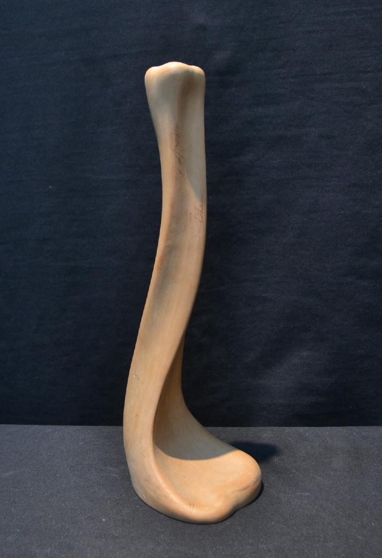 ELSA PERETTI FOR TIFFANY & Co. , GLAZED TERRACOTTA: BONE SHAPED CANDLESTICKS , MARKED ITALY , ca> 1970's ; WITH IMPRESSED STAMP - 4 1/4" x 5" x 14"