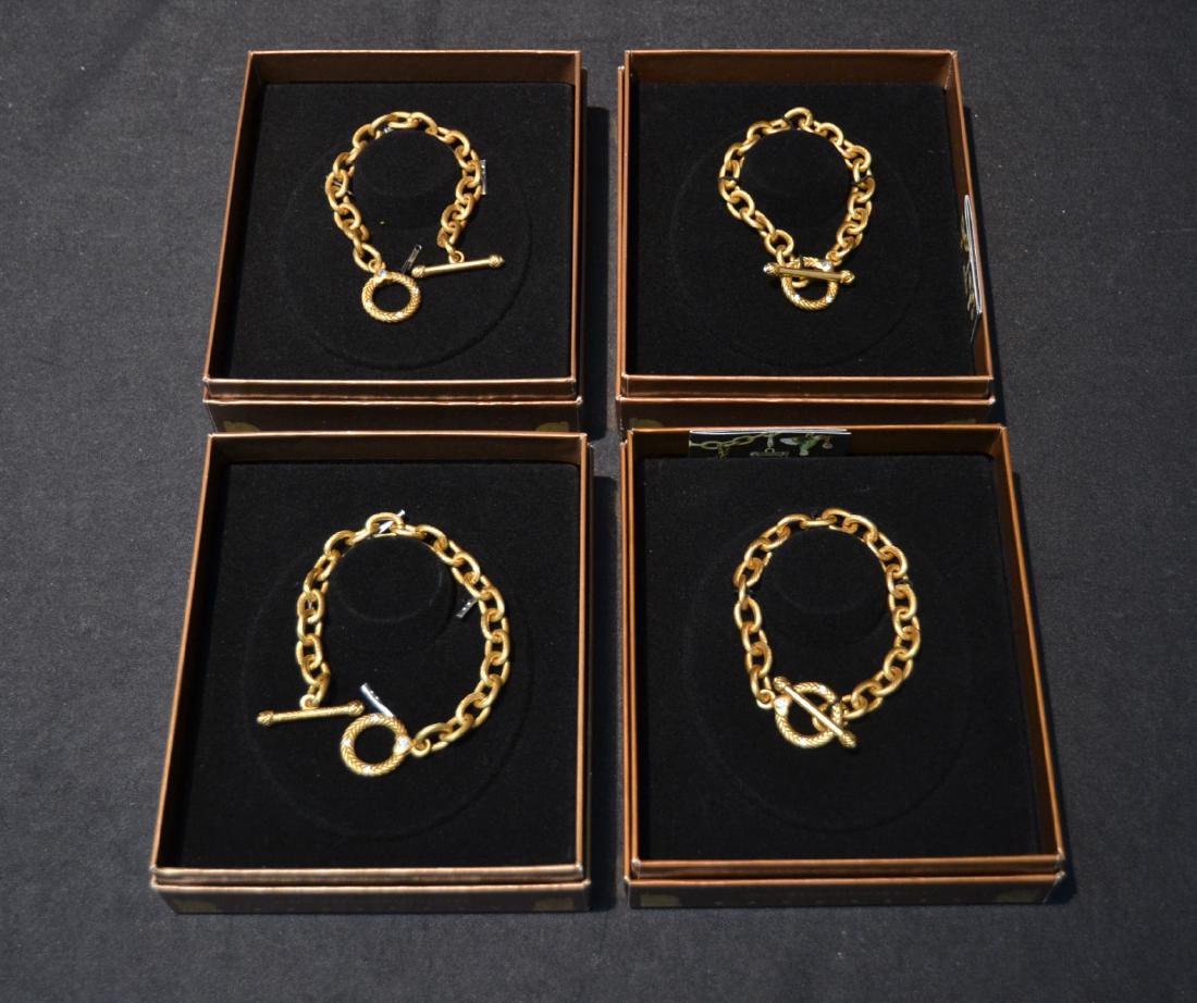 (4) JAY STRONGWATER "RHODES" TOGGLE BRACELETS: 7 1/2" LONG