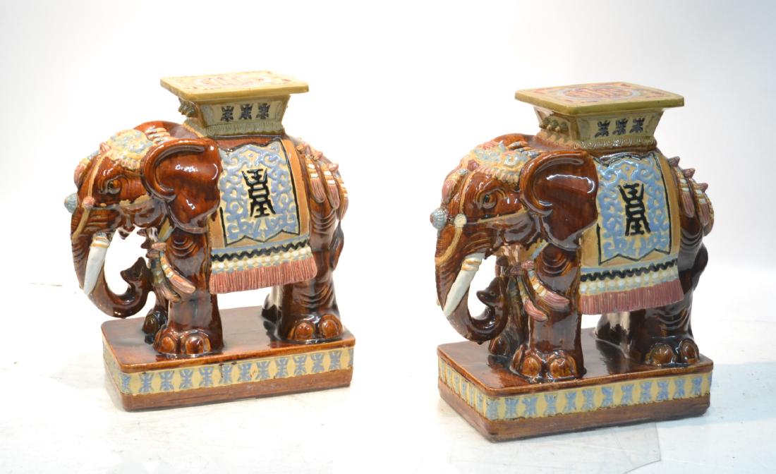 (Pr) ORIENTAL ELEPHANT GARDEN SEATS: 10" x 21" x 22"