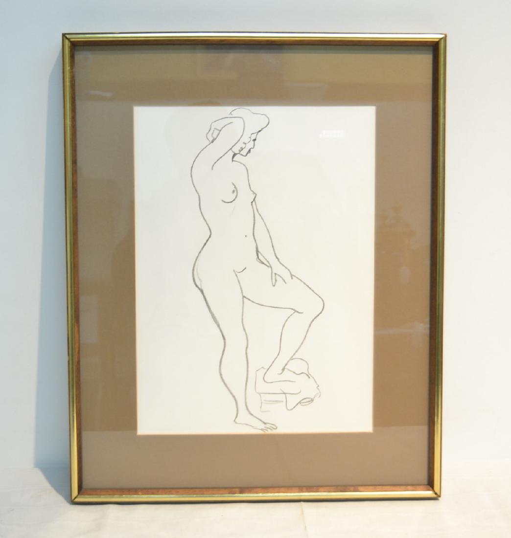 ANDRE DERAIN (FRENCH, 1880-1954) LITHOGRAPH: STUDY OF FEMALE NUDE - 11" x 15" , 16 3/4" x 20 3/4"