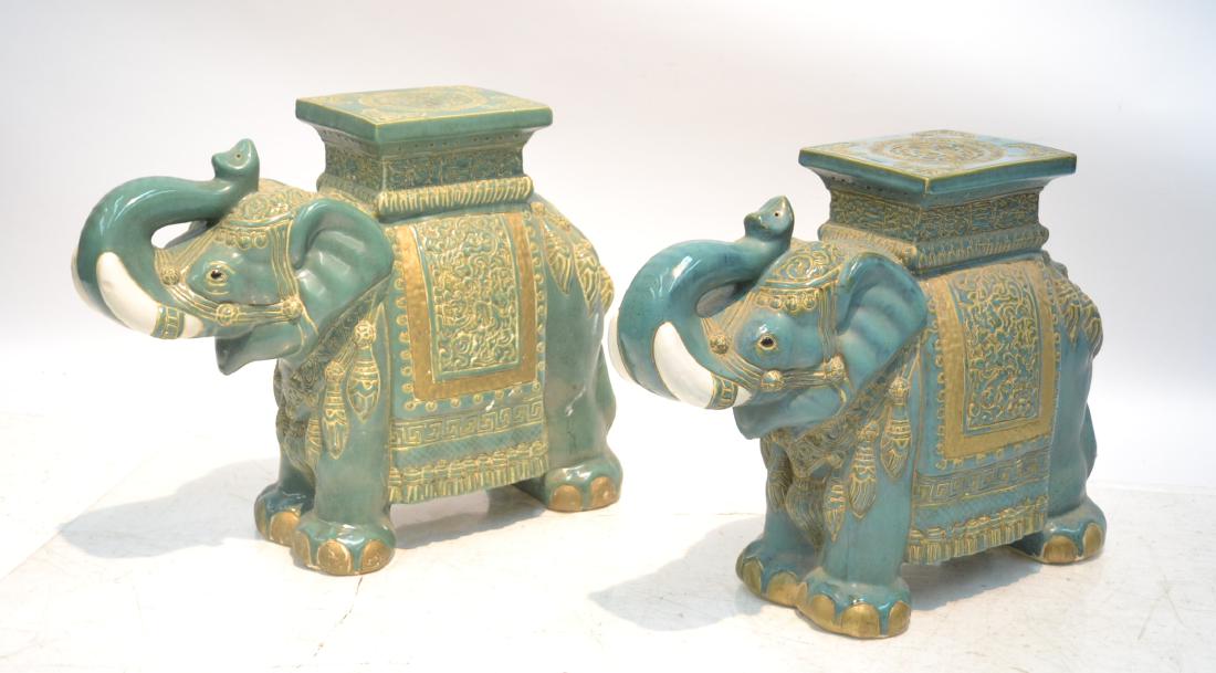 (Pr) ELEPHANT GARDEN SEATS - 8" x 24" x 19": (Pr) ELEPHANT GARDEN SEATS - 8" x 24" x 19"