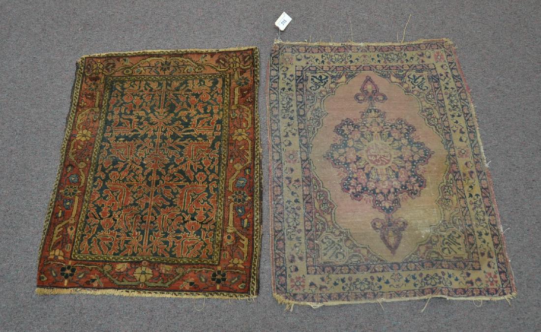 (2) ANTIQUE MATS - LARGEST IS 2' 1" x 2' 7": (2) ANTIQUE MATS - LARGEST IS 2' 1" x 2' 7"