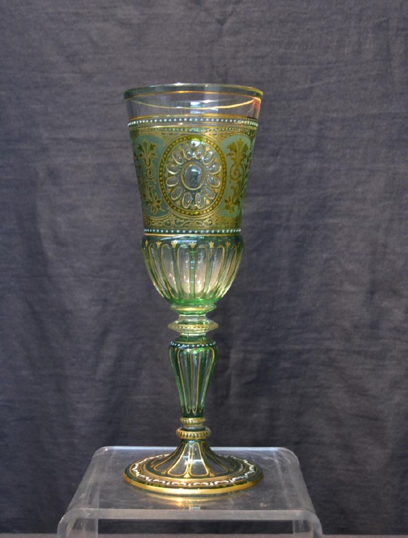 GERMAN GLASS CHALICE WITH RAISED BEADING