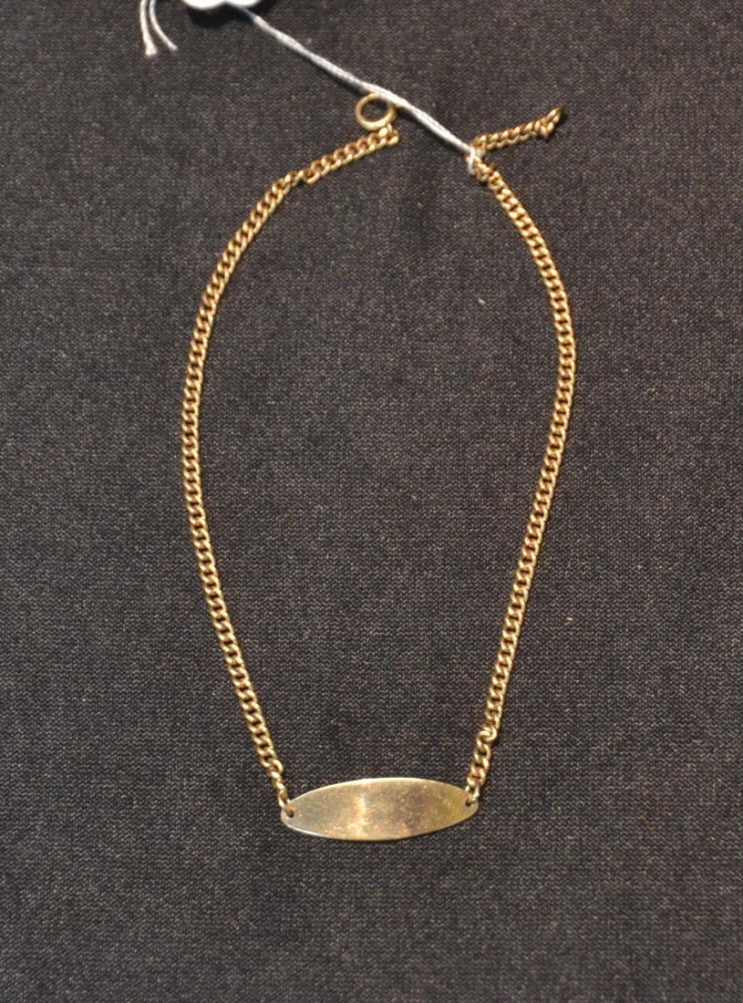 14kt GOLD ANKLET - 9" ; 4.7grams: 14kt GOLD ANKLET - 9" ; 4.7grams