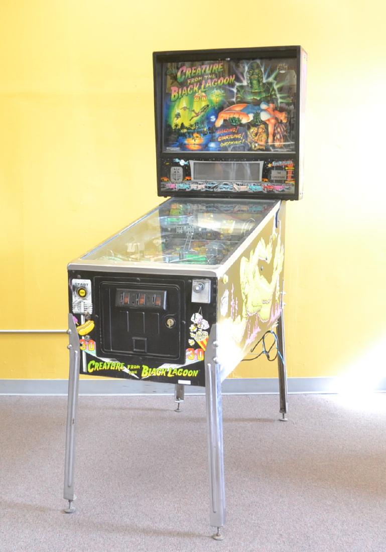 THE CREATURE FROM THE BLACK LAGOON PINBALL MACHINE: BY BALLY , MIDWAY ; MANUFACTURE DATE MARCH 24, 1993 - 29" x 52" x 76"