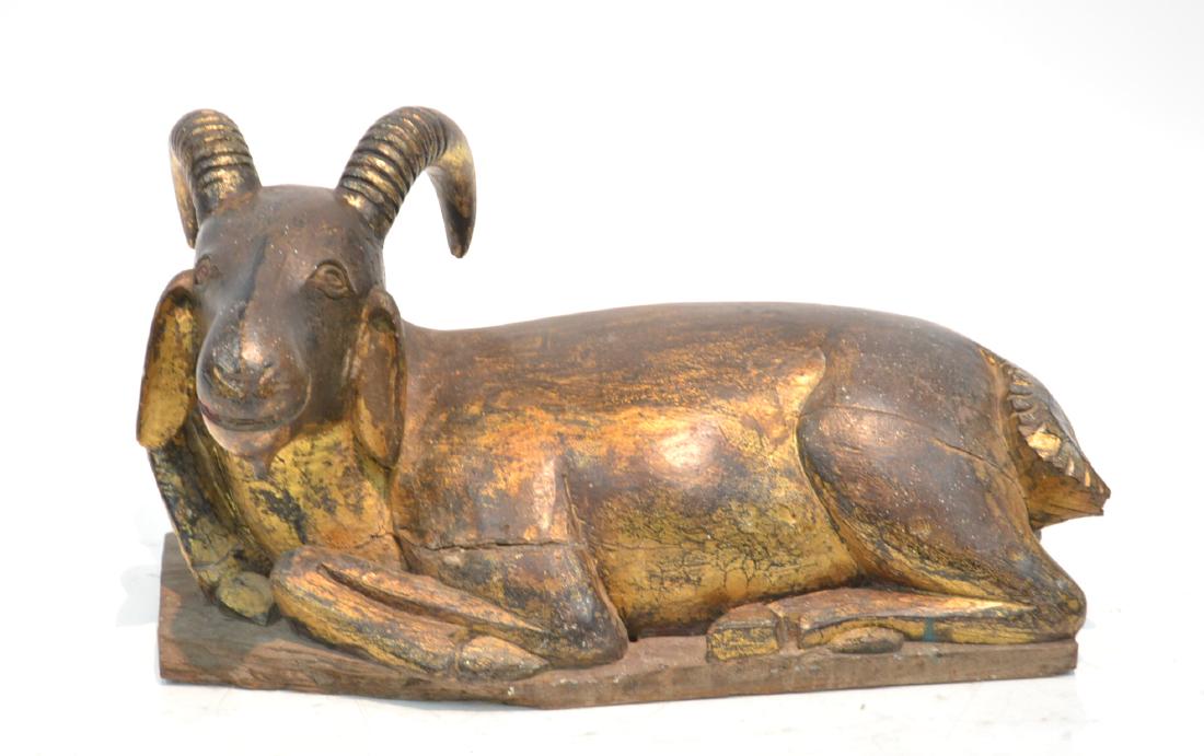 ANTIQUE CHINESE ? CARVED WOOD GOAT