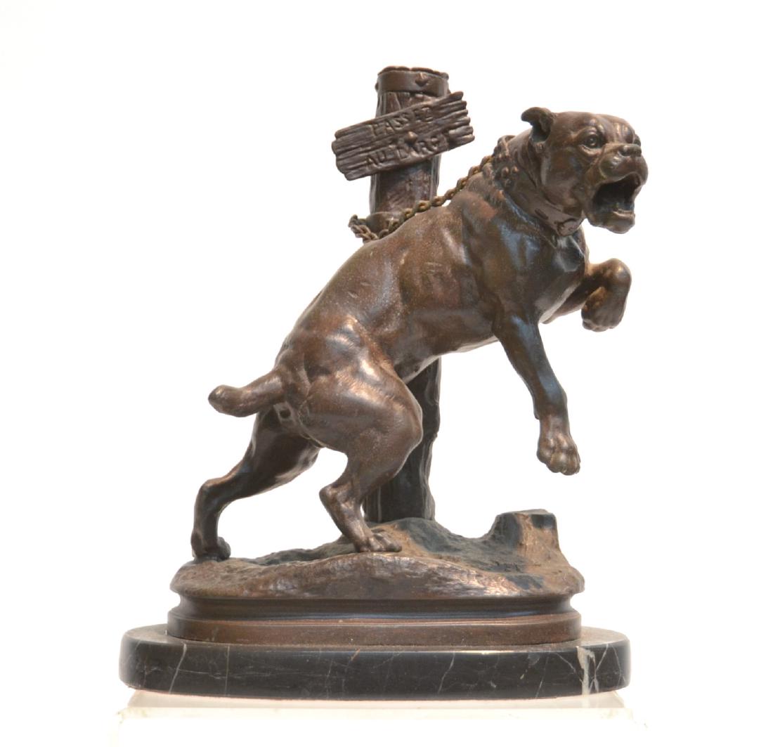 CHARLES VALTON , "TETHERED MASTIFF" BRONZE: 9" x 5" x 11"
