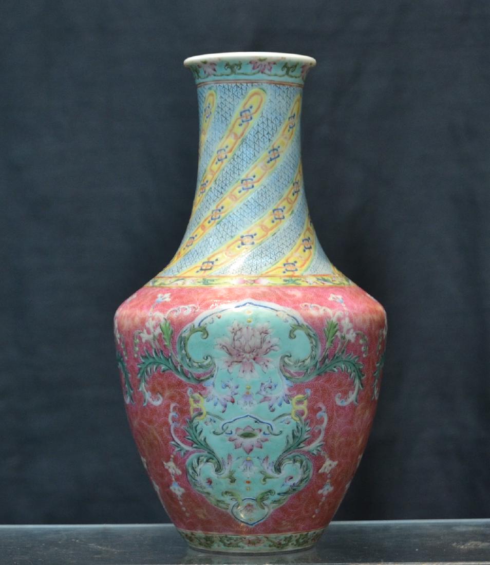 CHINESE PORCELAIN VASE - 4" x 8" (DRILLED): CHINESE PORCELAIN VASE - 4" x 8" (DRILLED)