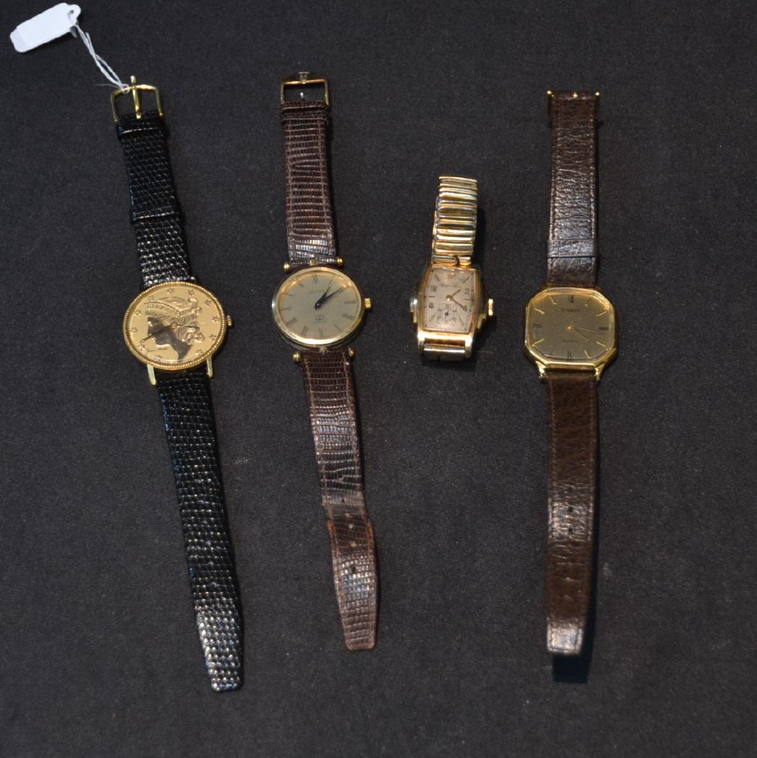 (4) ASSORTED WRIST WATCHES TO INCLUDE: TISSOT , GUCCI , BULOVA & JEAN MARC
