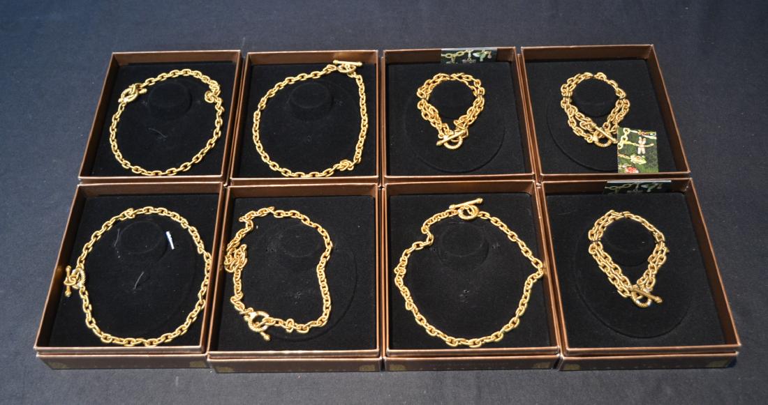 (8) JAY STRONGWATER TOGGLE NECKLACES: (4) JAY STRONGWATER "JEANNE" TOGGLE NECKLACES & (4) JAY STRONGWATER TOGGLE NECKLACES - 17" LONG