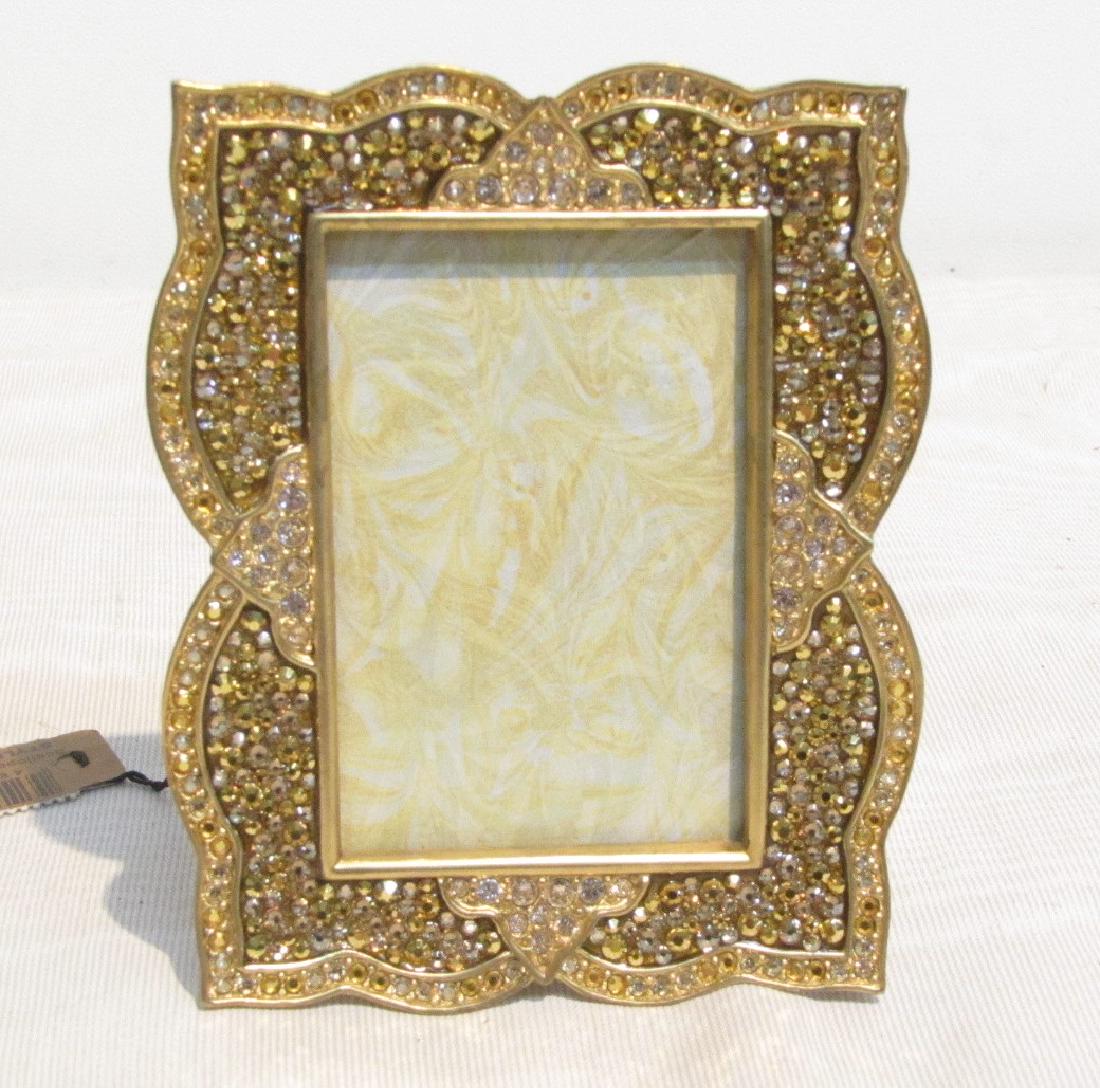 JAY STRONGWATER SCALLOPED "PAVE": ENAMELED JAY STRONGWATER SCALLOPED "PAVE" FRAME WITH ORIGINAL PRICE TAG , STYLE # SPF 5782292 , WITH BOX - FRAME IS 2" x 3"