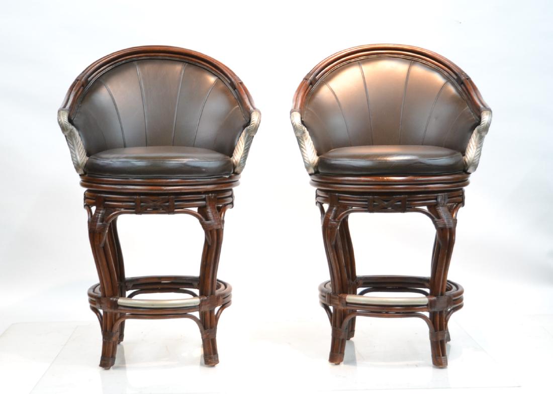 (Pr) SWIVEL BAR STOOLS - 28" x 27" x 46": (Pr) SWIVEL BAR STOOLS - 28" x 27" x 46"the seat height is 29 1/2" tall