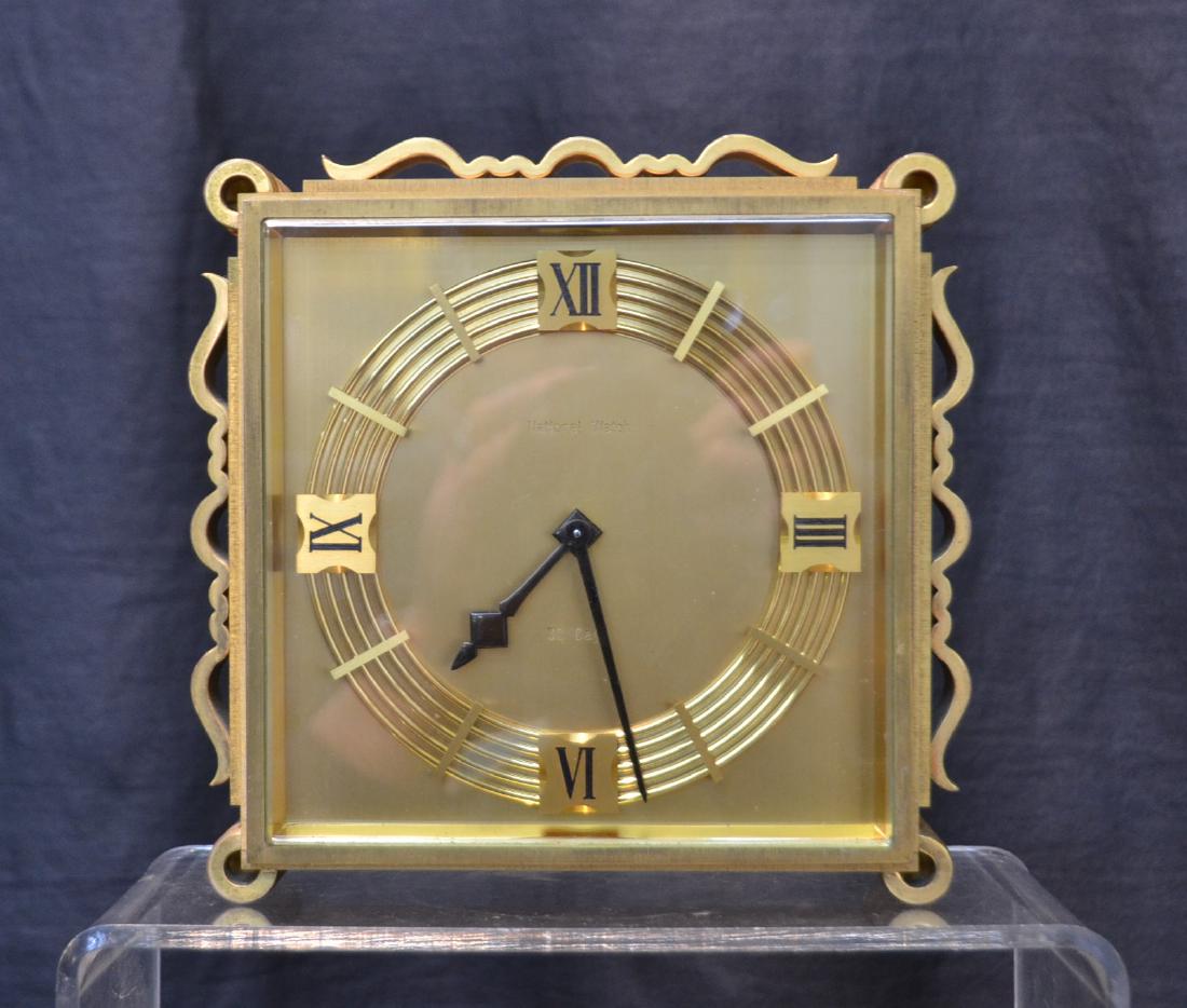 BRONZE NATIONAL WATCH Co. DESK CLOCK: 7 1/2" x 2 1/2" x 7 1/2"