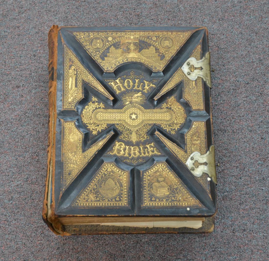 19thC Dr. WILLIAM SMITH'S STANDARD BIBLE: DICTIONARY , WITH PLATES - 11" x 13" x 5" (SOME WEAR)