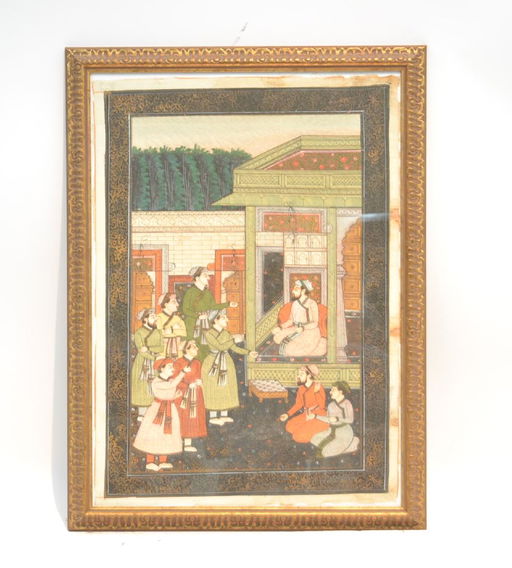 Indo Persian Painting On Silk Of Figural Grouping May 21 2019