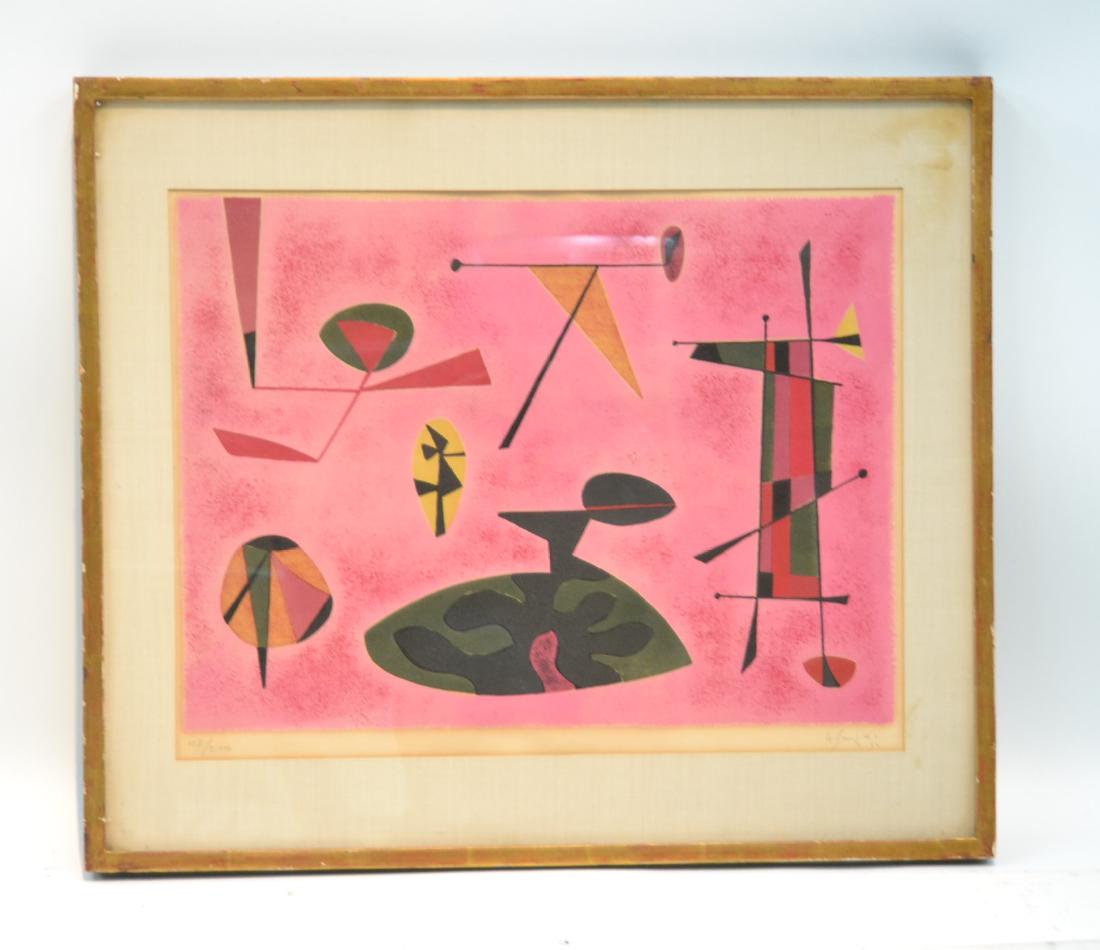 GUSTAVE SINGIER (FRENCH 1909-1984): COLOR LITHOGRAPH , HAND SIGNED IN PENCIL & NUMBERED 127/250 - 20" x 15 1/2" , 25" x 21 1/2"