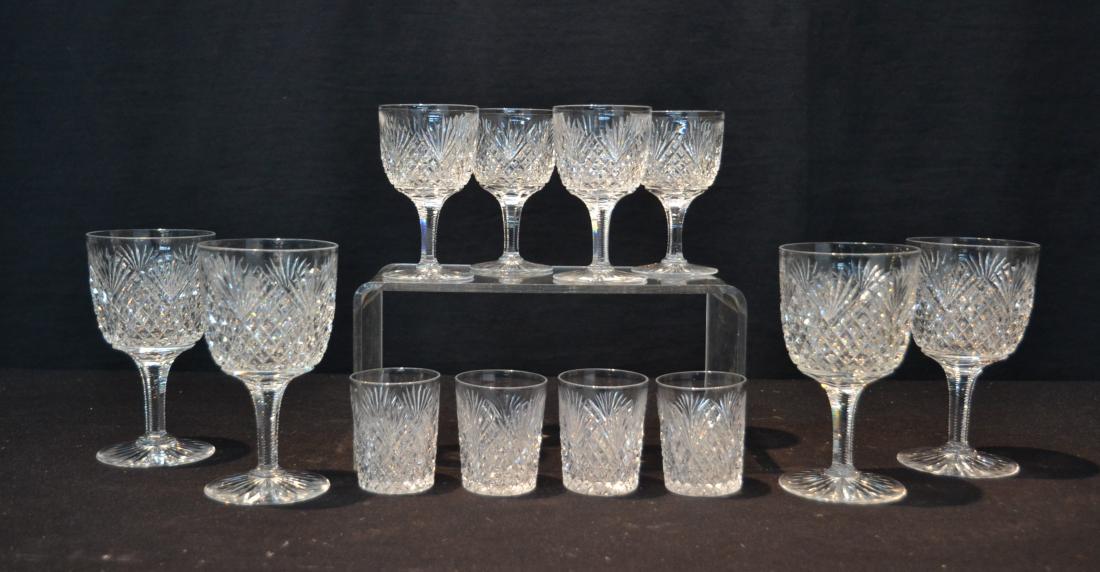 HAWKES CRYSTAL STEMWARE GLASSES TO INCLUDE: (4) WINE, (4) SMALL WINE & (4) CORDIALS - LARGEST 3 1/4" x 6" (SOME SIGNED , SOME UNSIGNED) ALL SAME PATTERN