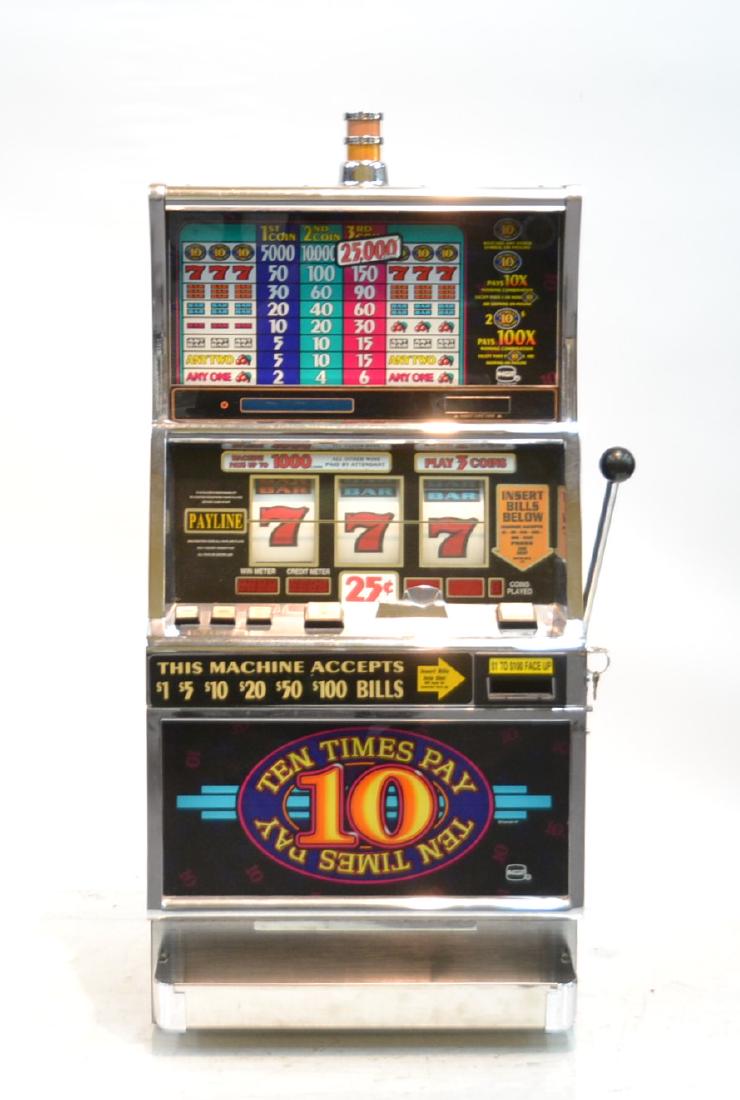 IGT SLOT MACHINE - MODEL DBV - 200: INTERNATIONAL GAME TECHNOLOGY TEN TIMES PLAY SLOT MACHINE - 23" x 20" x 42"