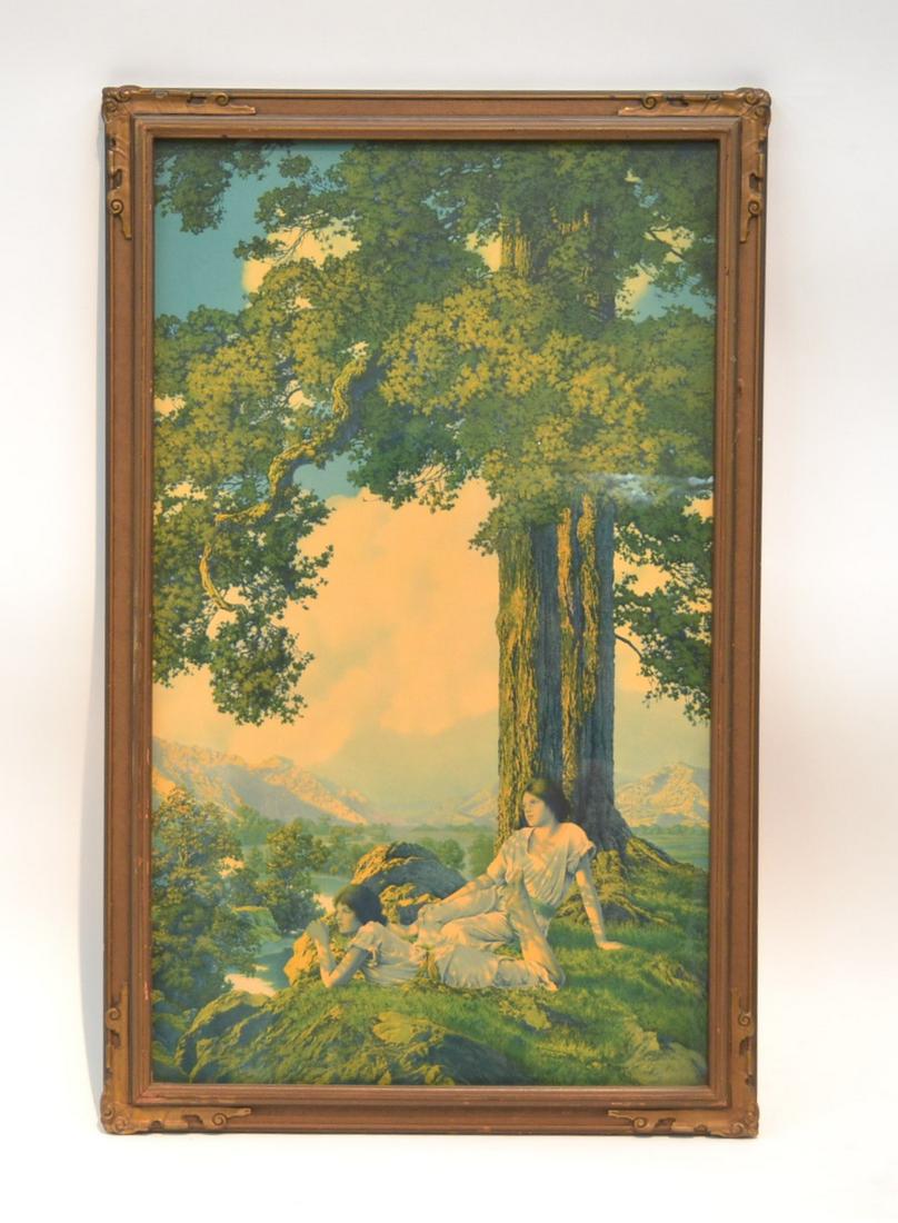 ORIGINAL MAXFIELD PARRISH "HILLTOP" PRINT: BY HOUSE OF ART , MAXFIELD PARRISH (1870-1966) 21" x 33"