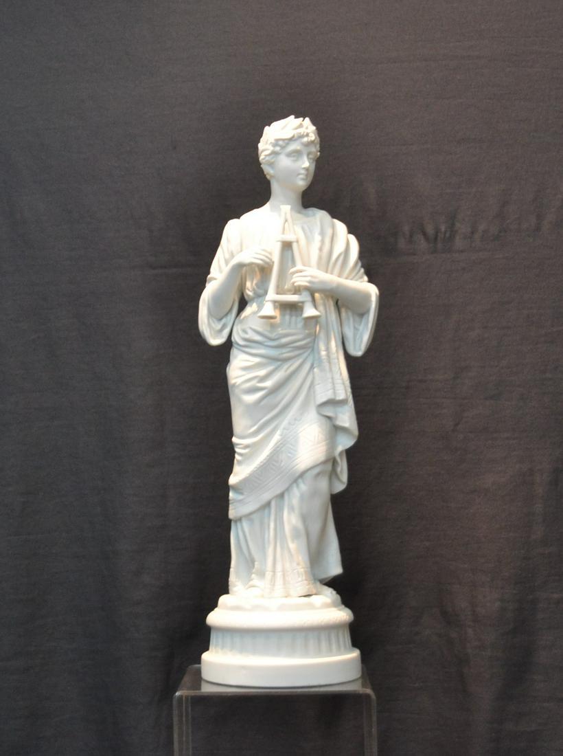 BISQUE PORCELAIN FIGURE OF JULIUS CAESAR: 6" x 4 1/2" x 17 1/2"