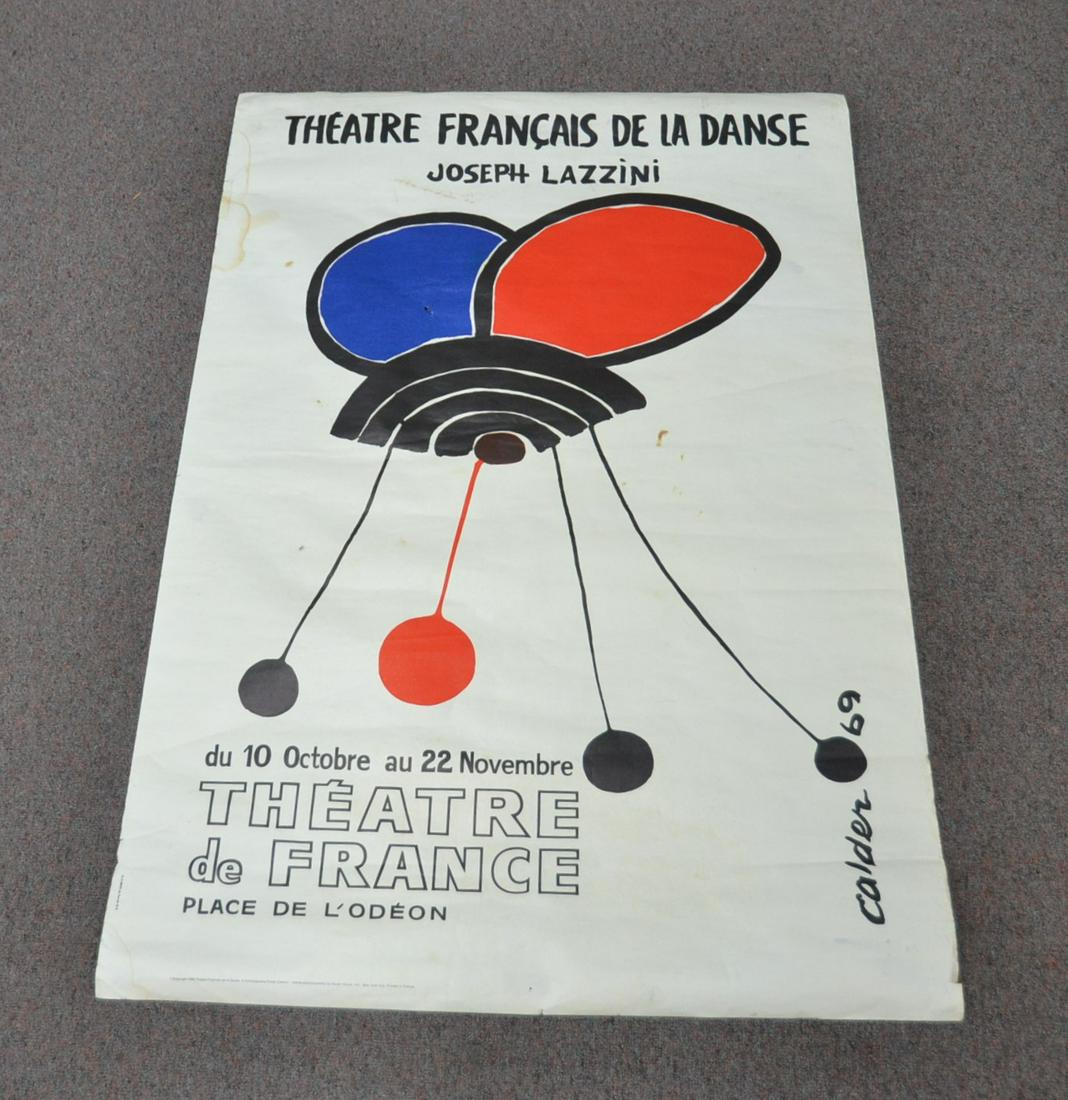 VINTAGE ALEXANDER CALDER FRENCH THEATRE POSTER: THEATRE FRANCAIS DE LA DANSE , BY JOSEPH LAZZINI , 1969 - 30" x 44"