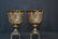 (Pr) LARGE BOHEMIAN AMBER CUT TO CLEAR GLASS URNS - 3