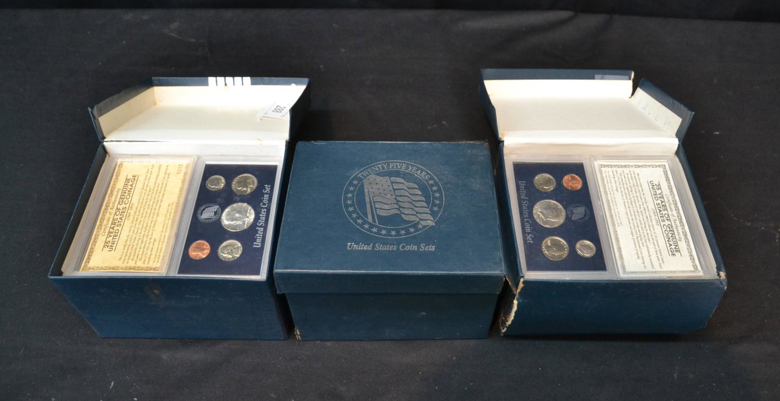 (3) 25 YEARS OF UNITED STATES COIN SETS FROM: 1969-1993 ; (3) BOXES (ONE BOX RIPPED)