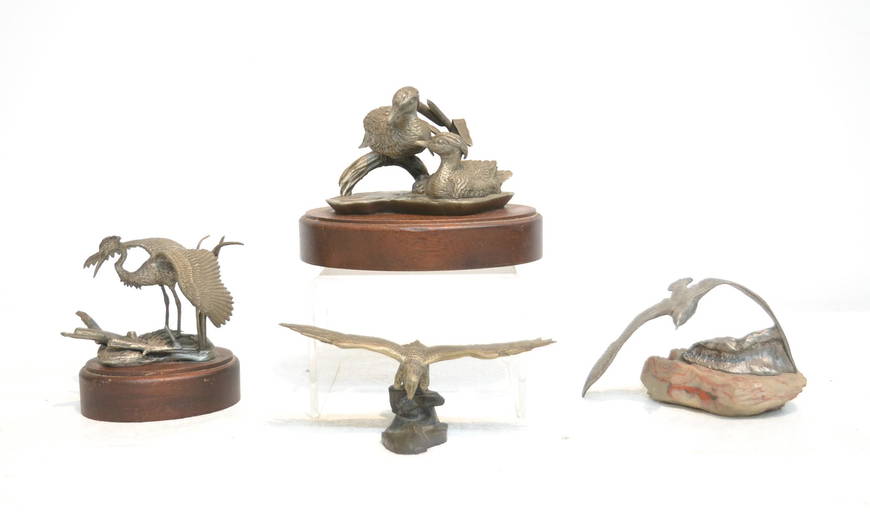 (4) VINTAGE PEWTER FIGURINES OF BIRDS Jan 28, 2020 Echoes Antiques