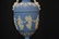 WEDGWOOD BLUE & WHITE TWIN HANDLE LIDDED URN - 3