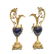 (Pr) GILDED METAL & COBALT PORCELAIN EWERS