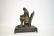 WHITE METAL SCULPTURE OF SEATED BEN FRANKLIN - 5