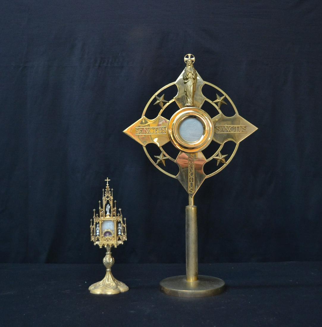 (2) BRASS RELIGOUS REMEMBRANCES: LARGEST IS 14" x 25"