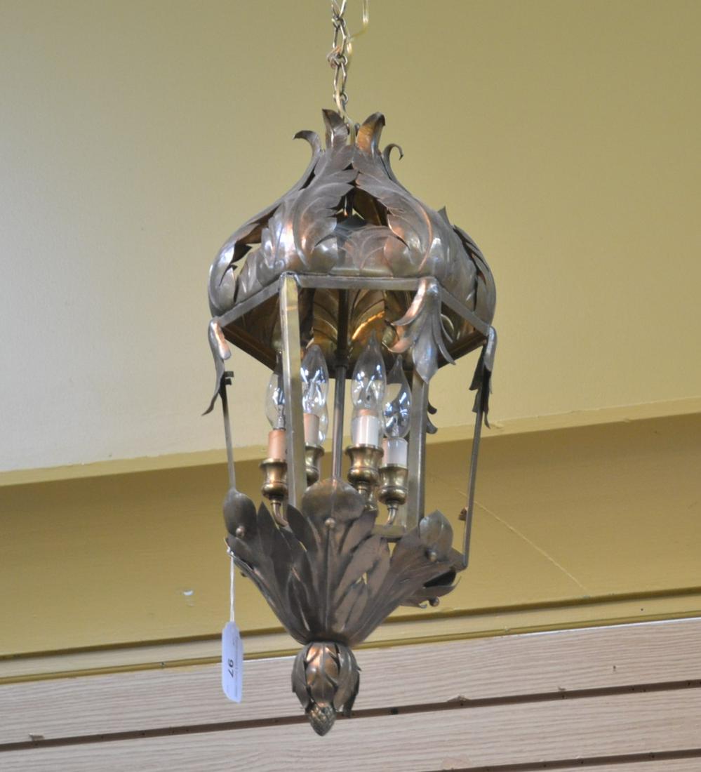 TOLE LANTERN FIXTURE - 11" x 24": TOLE LANTERN FIXTURE - 11" x 24"