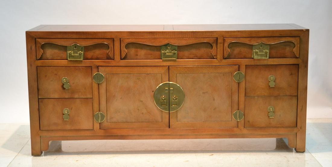 HENREDON FOLIO 16 SERVER WITH GILT METAL MOUNTS: 58" x 16" x 26 1/2"